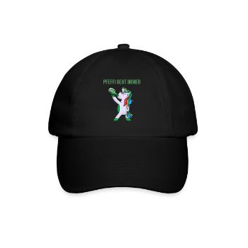 Pfeffi Party Shirt mit Einhorn - Baseballkappe - Schwarz/Schwarz - Vorne