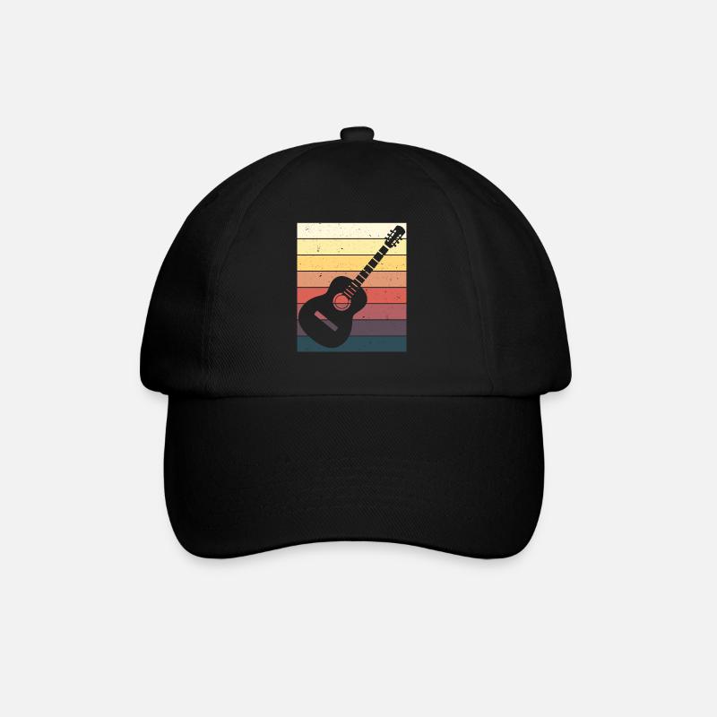 Gitarrenspieler Akustische Gitarre Geschenk - Baseballkappe - Schwarz/Schwarz