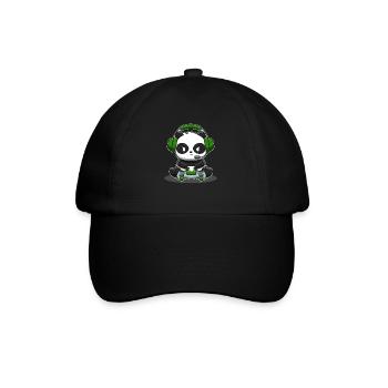 Panda gamer controller gaming panda bear video game - Baseball Cap - black/black - Front