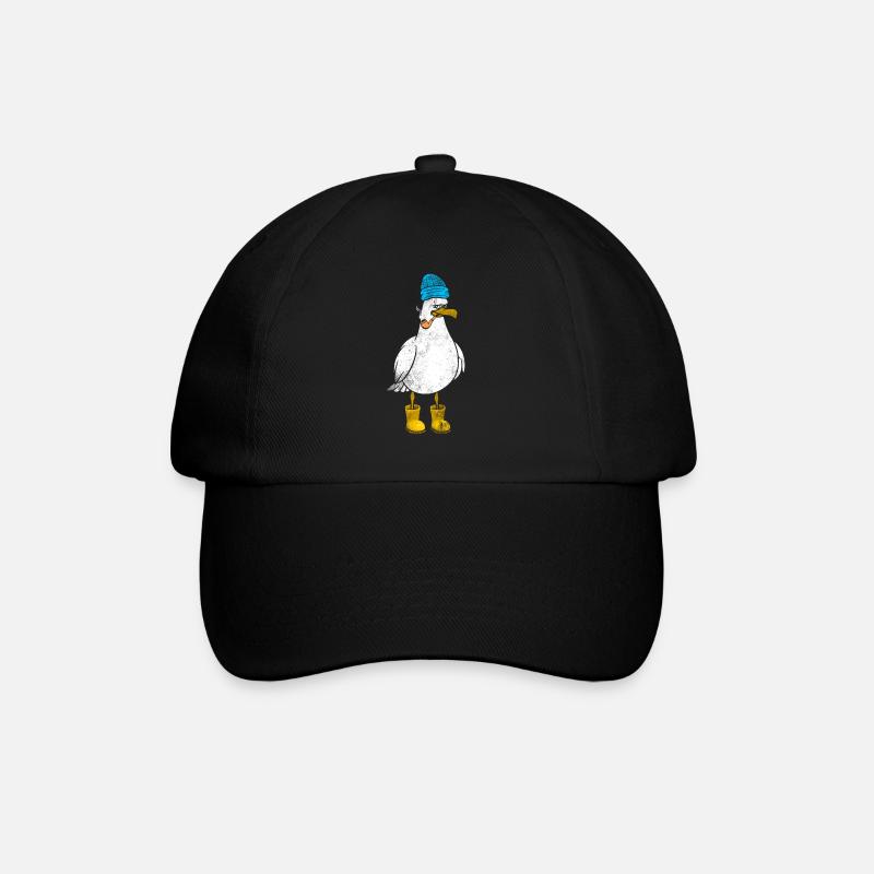 Lustige Matrosen Möwe - Baseballkappe - Schwarz/Schwarz