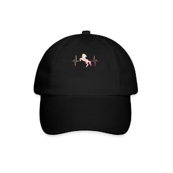 Horse heartbeat horse lover rider gift - Baseball Cap - black/black - Front