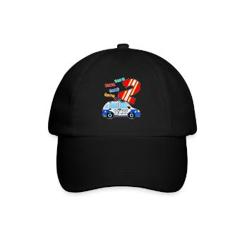 PolizeiAuto 2 - Baseballkappe - Schwarz/Schwarz - Vorne