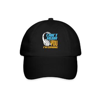 Je ne peux pas t'entendre, je suis un cadeau de jeu pour les joueurs - Casquette classique - noir/noir - Devant