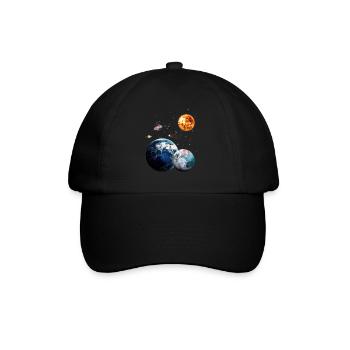 Weltraum - Baseballkappe - Schwarz/Schwarz - Vorne