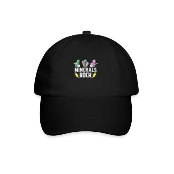Mineralien Rocken Spruch über Minerale Kristalle - Baseballkappe - Schwarz/Schwarz - Vorne