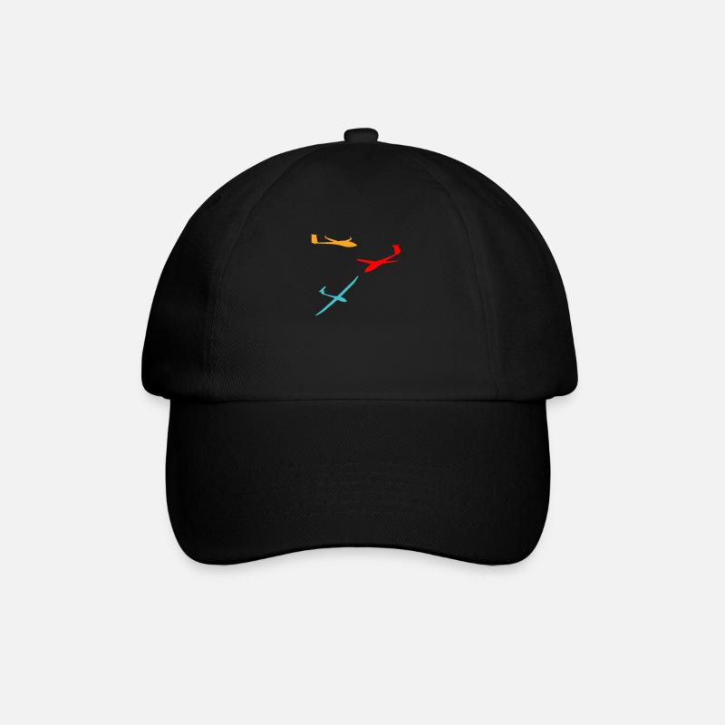 Vintage Segelflieger Liebe - Baseballkappe - Schwarz/Schwarz