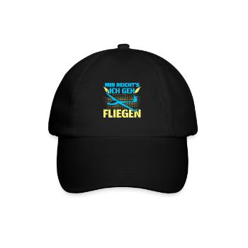 Mir Reichts Ich Geh Fliegen Segelfliegen Nerd - Baseballkappe - Schwarz/Schwarz - Vorne