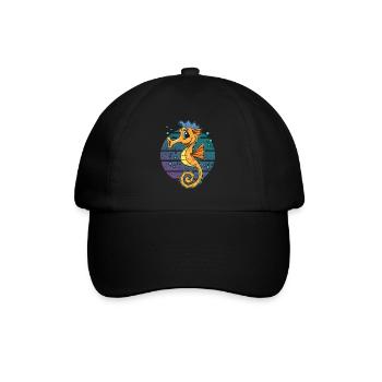 Seepferd Frühschwimmer Geschenk Schwimmabzeichen - Baseballkappe - Schwarz/Schwarz - Vorne