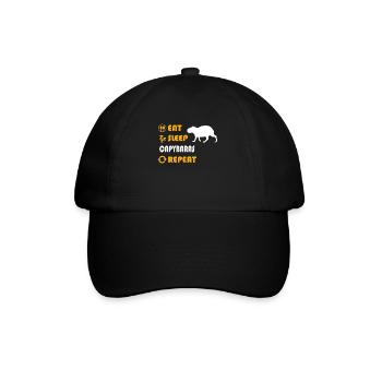 Eat. Sleep. Capybaras. Repeat. - Baseballkappe - Schwarz/Schwarz - Vorne