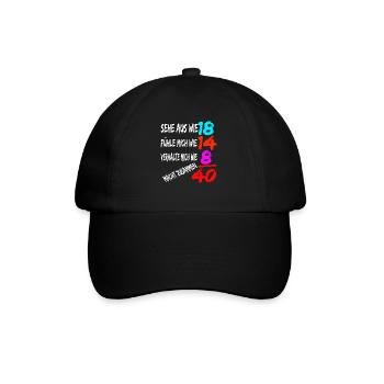 40 Geburtstag 40 Jahre alt Geschenk - Baseballkappe - Schwarz/Schwarz - Vorne
