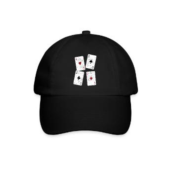 Playing cards cards ace card game gift funny - Baseball Cap - black/black - Front