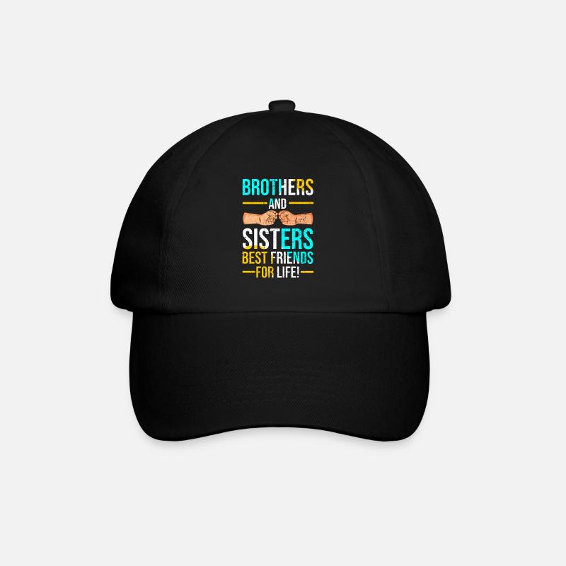 Bruder Schwester Zwillinge Geschwister - Baseballkappe - Schwarz/Schwarz