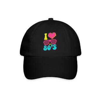 I love the 80's - 80s Retro - Baseball Cap - black/black - Front