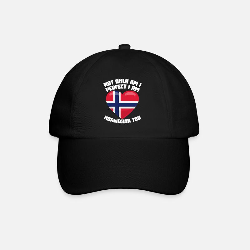 Norweger Perfekt Norwegen Norwegisch - Baseballkappe - Schwarz/Schwarz