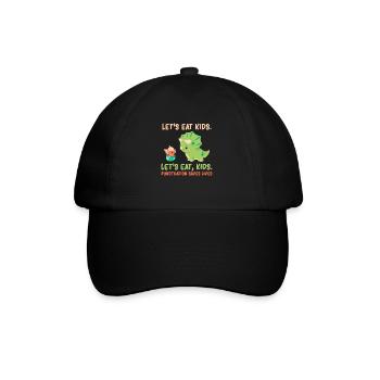 English grammar punctuation humor Trex Dino - Baseball Cap - black/black - Front