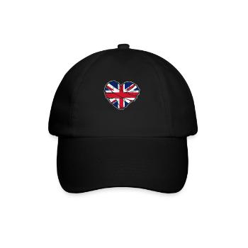 United Kingdom UK Flag Heart - Baseball Cap - black/black - Front