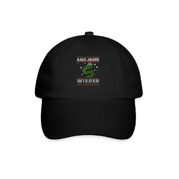 Weihnachten Angeln Angler Fischen Ugly Xmas - Baseballkappe - Schwarz/Schwarz - Vorne