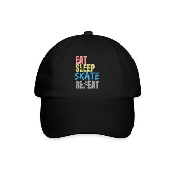 Eat Sleep Skate Repeat - Baseball Cap - black/black - Front