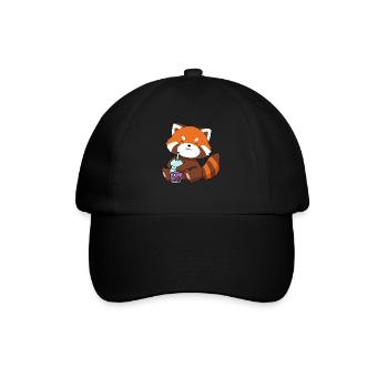 Red Panda Bubble Tea Cadeau Boba Tea Panda Rouge - Casquette classique - noir/noir - Devant