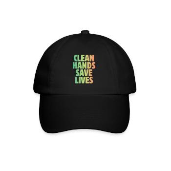 Germ-phobic clean hands save lives Quarantine-Hy - Baseball Cap - black/black - Front