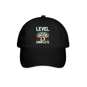 Cadeau de joueur de 13 ans débloqué niveau 13 - Casquette classique - noir/noir - Devant