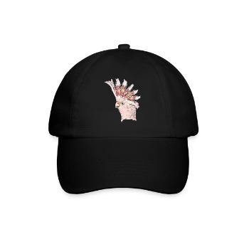 Papagei Kakadu Punk Vogel Geschenk - Baseballkappe - Schwarz/Schwarz - Vorne