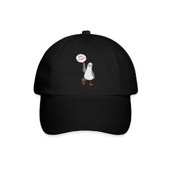 Moin love peace möwe Norden lustig Spruch Geschenk - Baseballkappe - Schwarz/Schwarz - Vorne