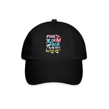 Fête de bébé révélée par le sexe rose ou bleu - Casquette classique - noir/noir - Devant