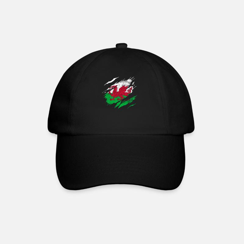 Pays de Galles Drapeau - Casquette classique - noir/noir
