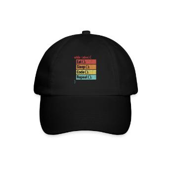 Eat Sleep Code Repeat Software Engineer Coder - Casquette classique - noir/noir - Devant