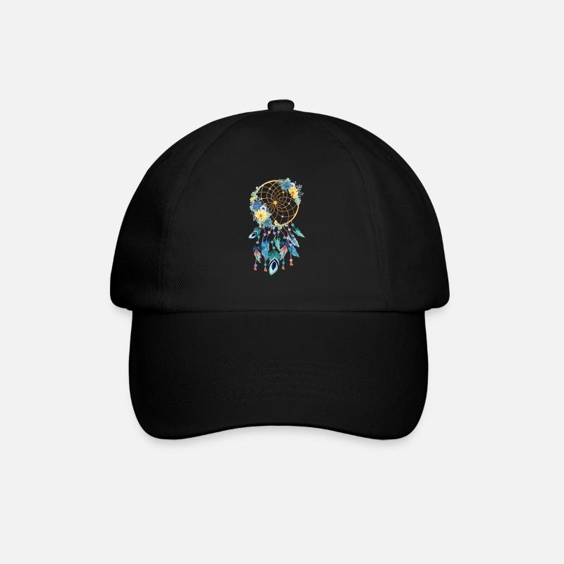 Traumfänger Blumen Indianer - Baseballkappe - Schwarz/Schwarz