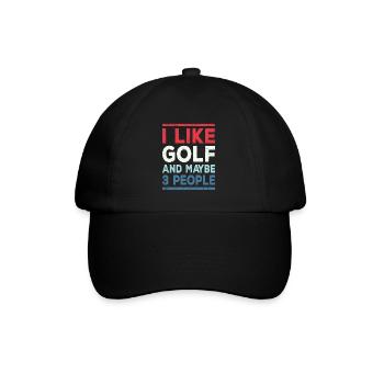 J'aime le golf et les sports de golfeur à 3 personnes - Casquette classique - noir/noir - Devant