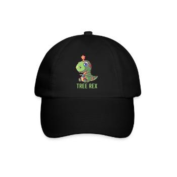 Süßes Tree Rex T-Rex Weihnachtsmann Geschenk Licht - Baseballkappe - Schwarz/Schwarz - Vorne