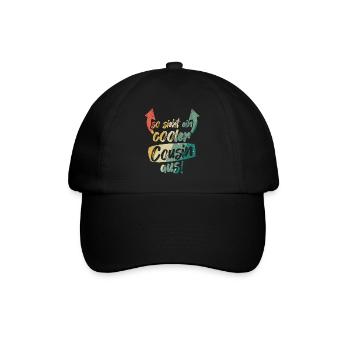 So sieht ein Cooler Cousin aus Vintage Retro - Baseballkappe - Schwarz/Schwarz - Vorne