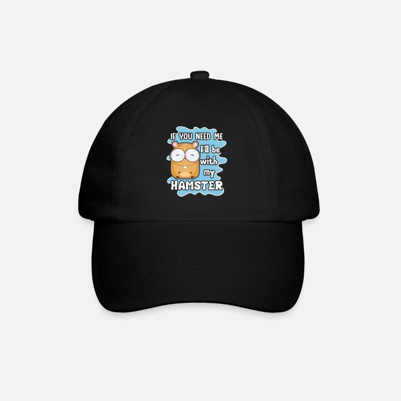 Hamster Ich werde mit meinem Hamster sein - Baseballkappe - Schwarz/Schwarz