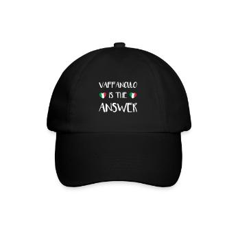 Italy Funny Italian saying as a gift - Baseball Cap - black/black - Front