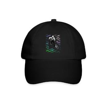 Mountainbike cool downhill Sprung graffiti bunt - Baseballkappe - Schwarz/Schwarz - Vorne
