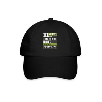 Cadeau 10e anniversaire il y a 10 ans, j'ai fait le meilleur - Casquette classique - noir/noir - Devant