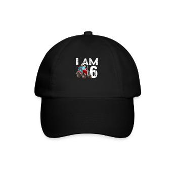 6th birthday children tractor 6 years old - Baseball Cap - black/black - Front