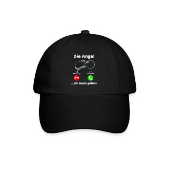 Angeln, Fischen, Fischer, Meer, Fisch, Geschenk - Baseballkappe - Schwarz/Schwarz - Vorne