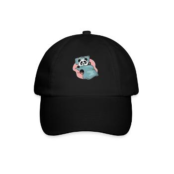 Sleeping panda design for panda bear fans - Baseball Cap - black/black - Front
