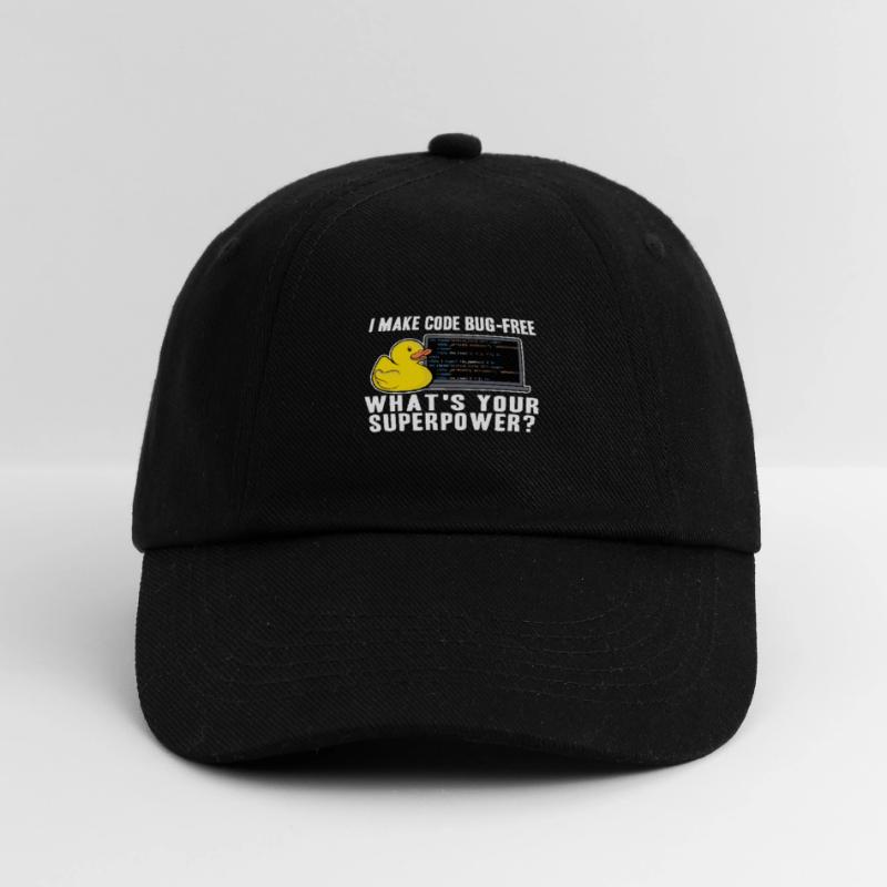 Funny Rubber Duck Debugging Superpower Coding Gift Baseball Cap