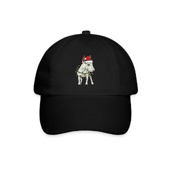 Bullterrier Weihnachten Hunde Geschenk - Baseballkappe - Schwarz/Schwarz - Vorne