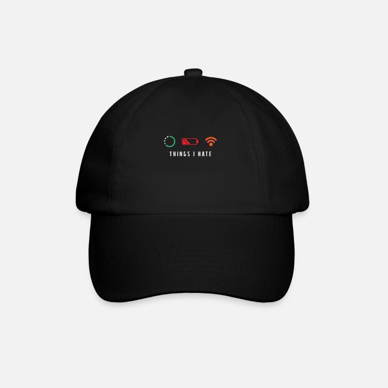 Things I Hate Nerd Computer - Baseballkappe - Schwarz/Schwarz
