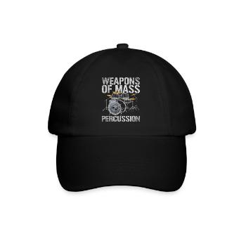 Schlagzeug Schlagzeuger - Baseballkappe - Schwarz/Schwarz - Vorne