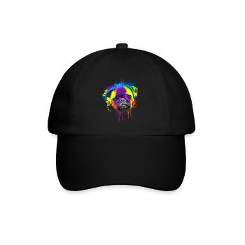 Splash Art Mops chien chien cadeau - Casquette classique - noir/noir - Devant