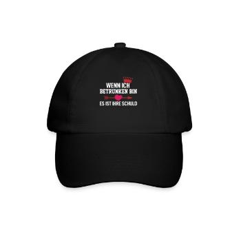Bier Wein Malle Säufer ist böse Motto Mann Spruch - Baseballkappe - Schwarz/Schwarz - Vorne