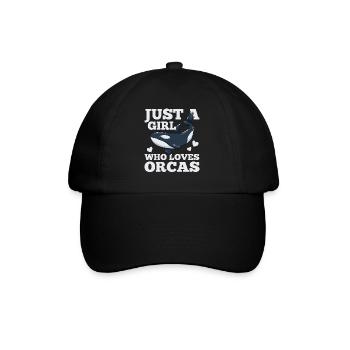 Orcas Wal Orca-Liebhaber - Baseballkappe - Schwarz/Schwarz - Vorne