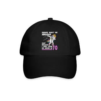70th birthday 70 years unicorn with rollator stick - Baseball Cap - black/black - Front