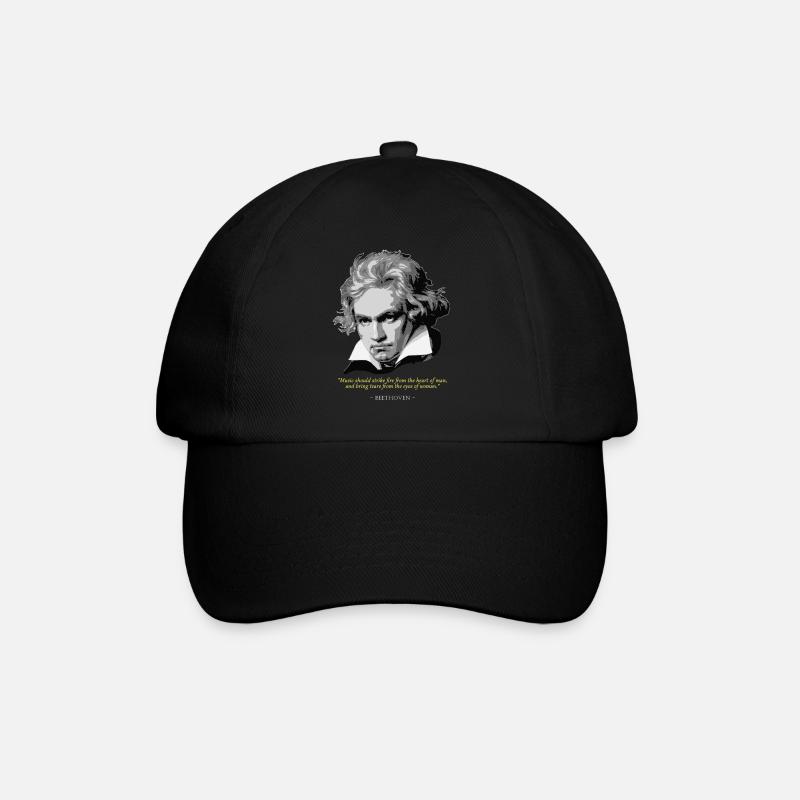 BeethovenZitat - Baseballkappe - Schwarz/Schwarz